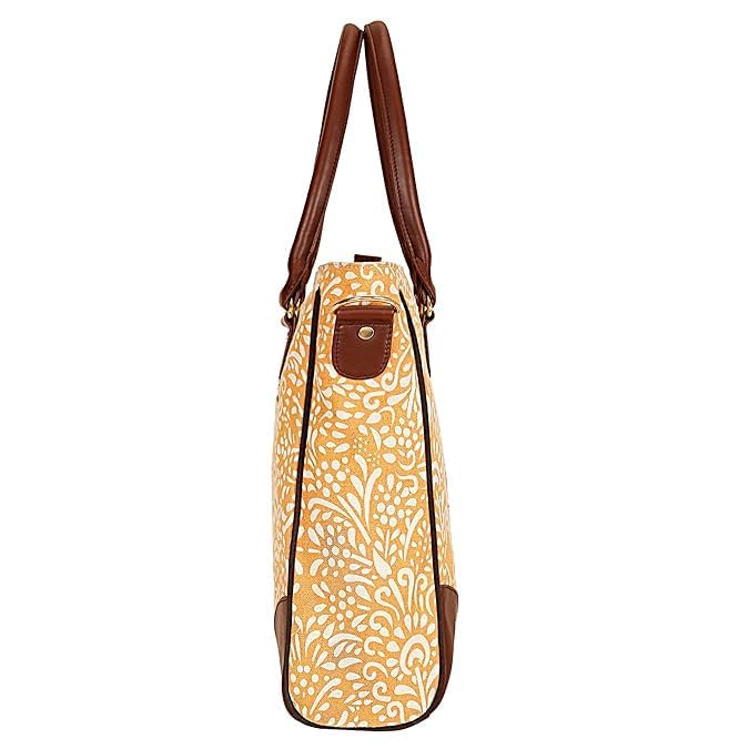 RED INDIAN FACE PRINTED CANVAS HANDBAG
