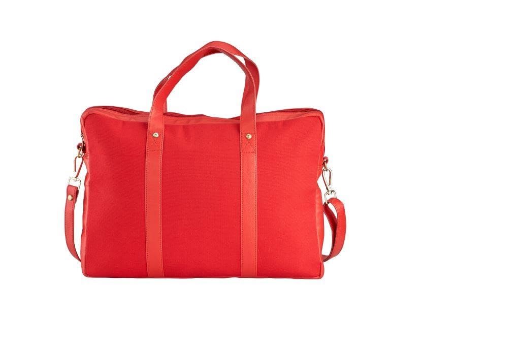 Red Embroidered Laptop Bag