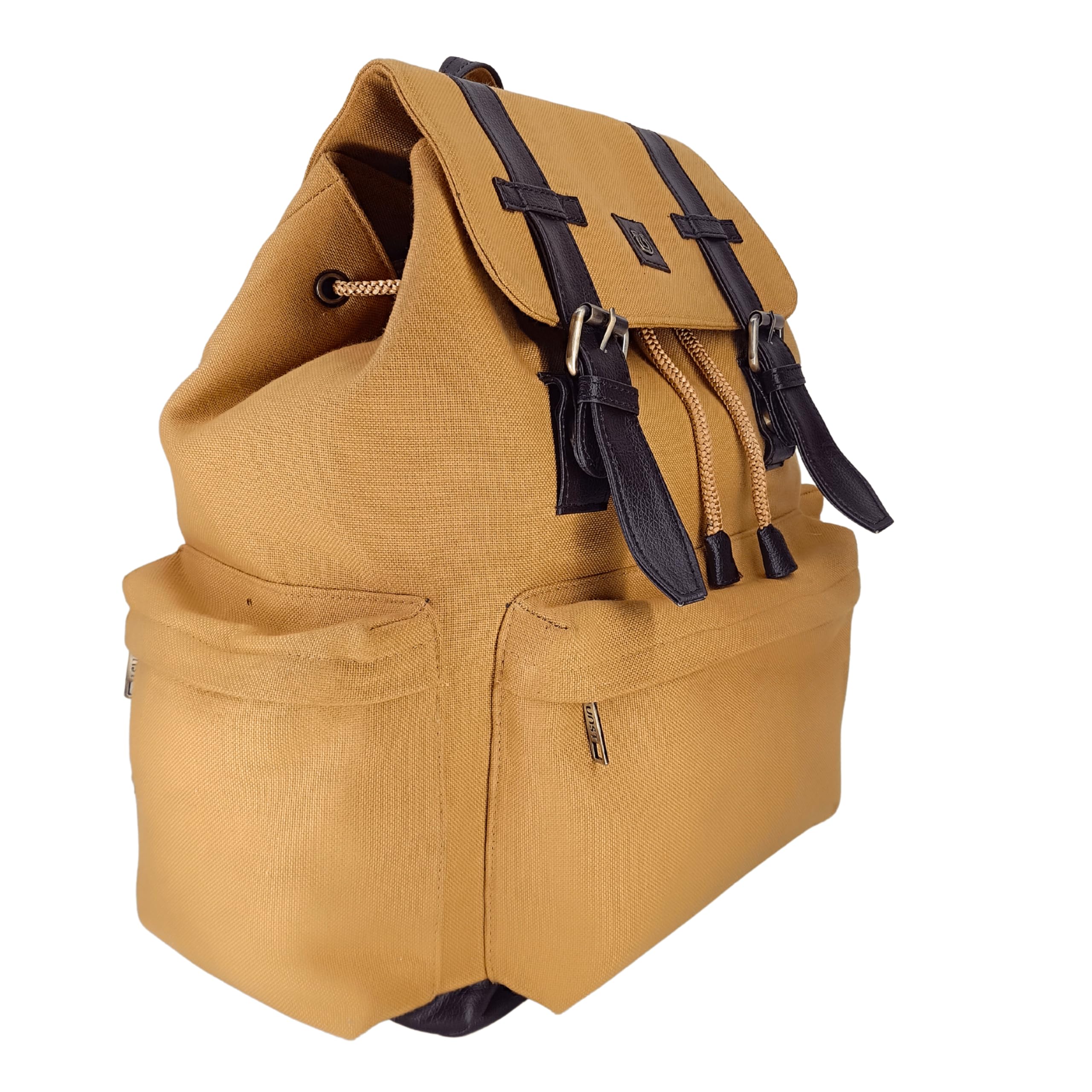 RECYCLED PET BOTTLE FABRIC TAN BACKPACK