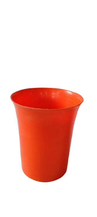 Orange Plastic planter 6 inch