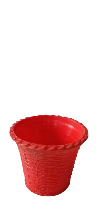 4 inch Red shining Plastic Flower Pot