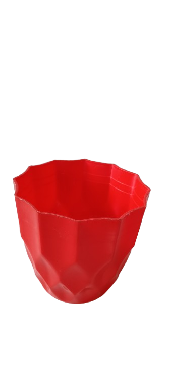 4 inch Red Plastic Flower Pot