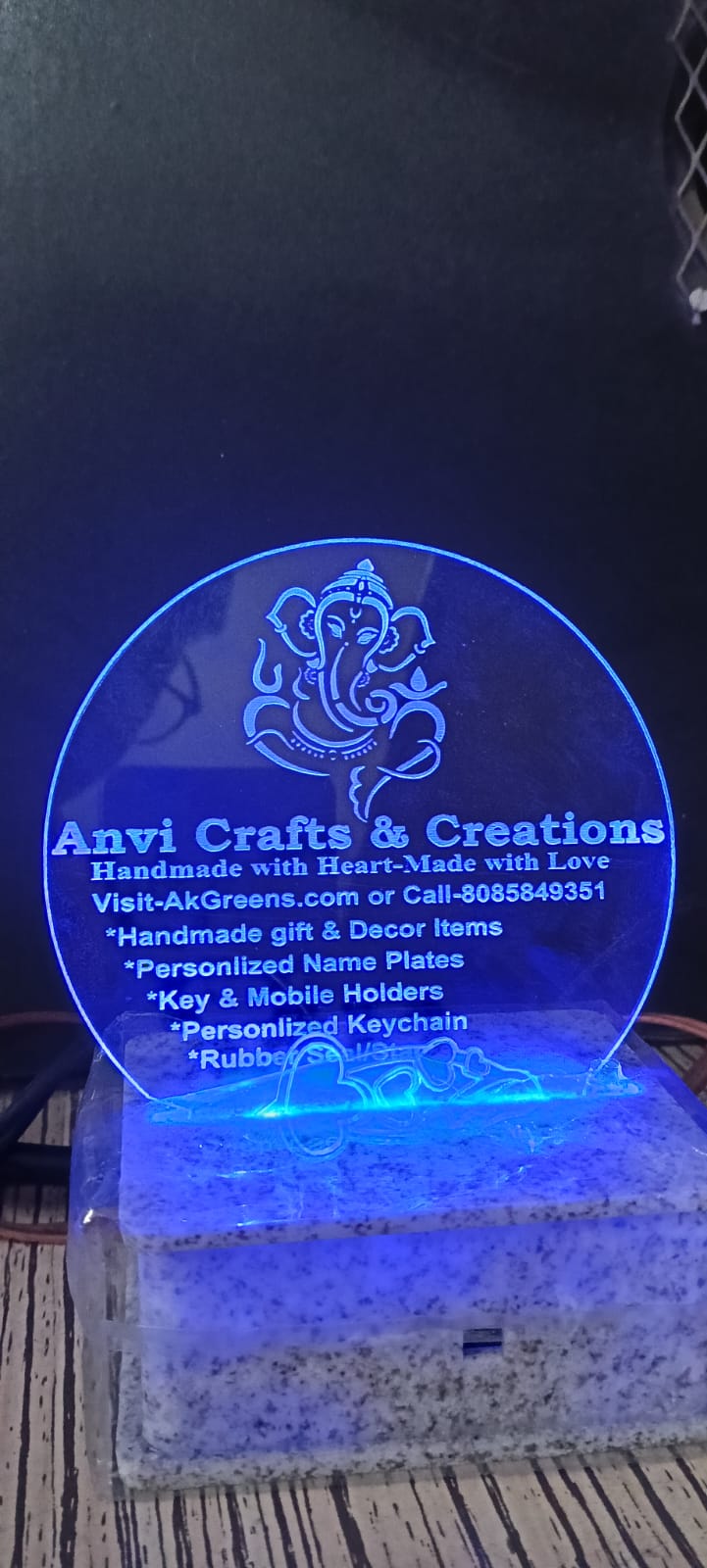Personalized LED Acrylic Display 10cm with LED Lights