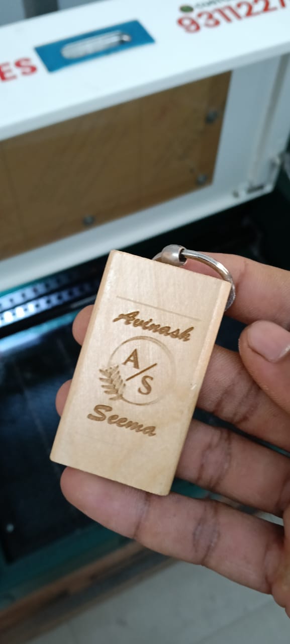 Personalized Wooden Keychain 3X6CM Size