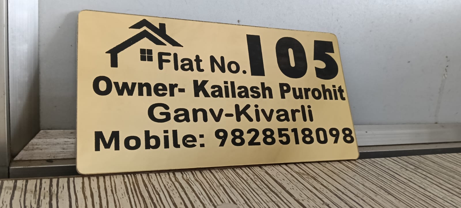 Custom Flat Number Name Plate