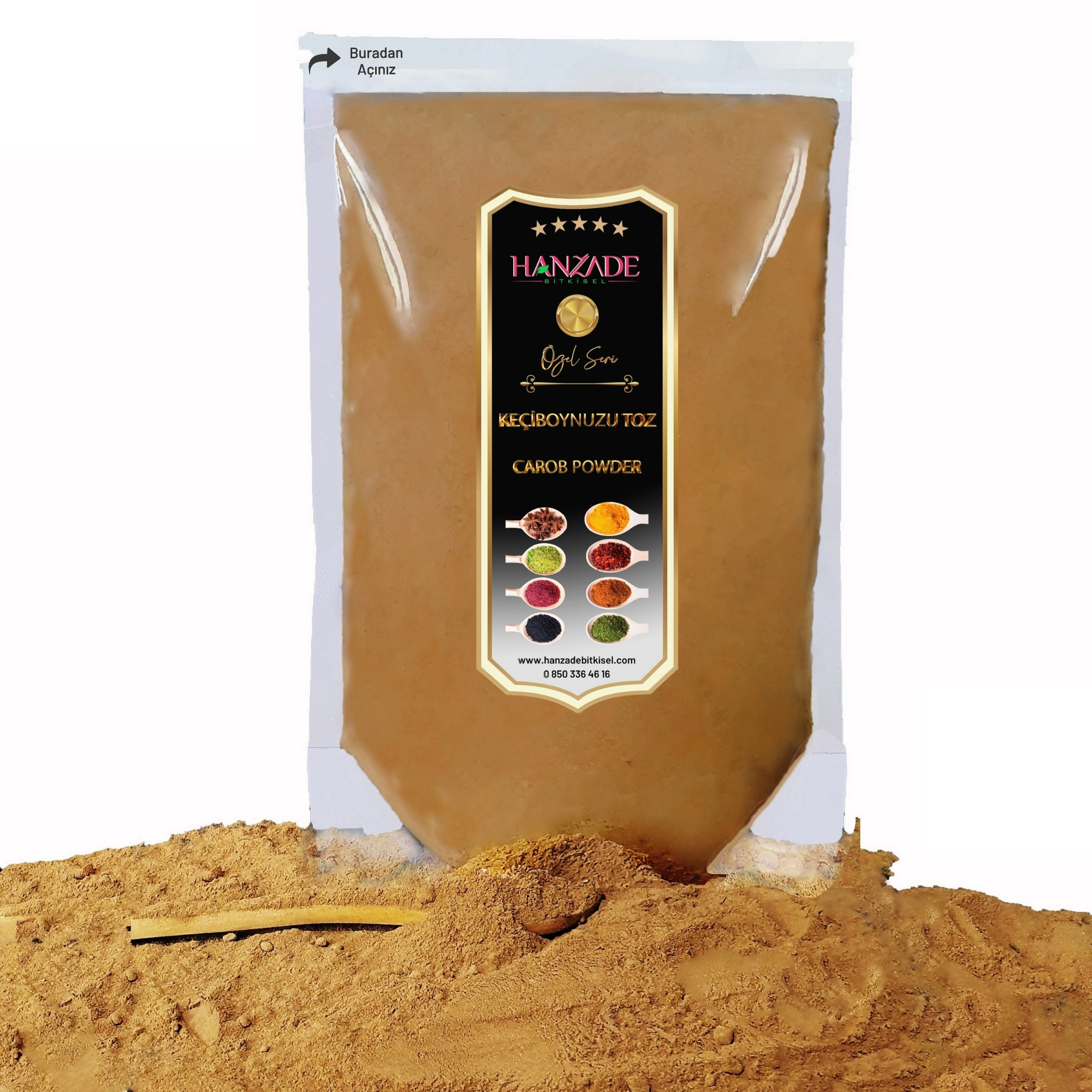 Hanzade Bitkisel Keçiboynuzu Harnup Tozu Unu