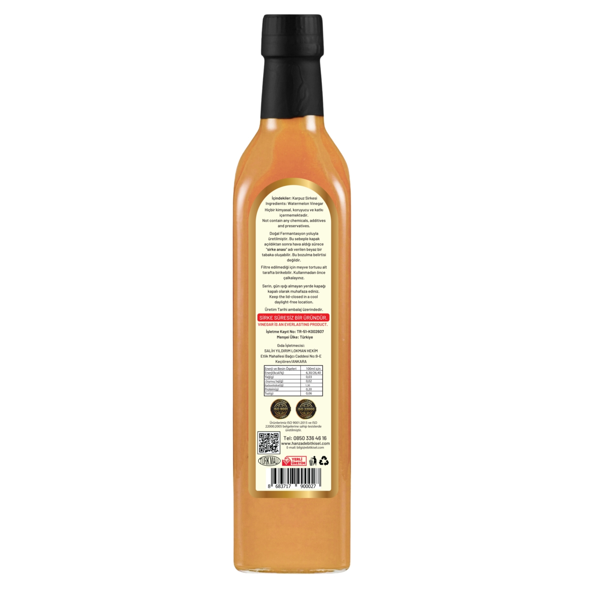Hanzade Bitkisel Karpuz Sirkesi 