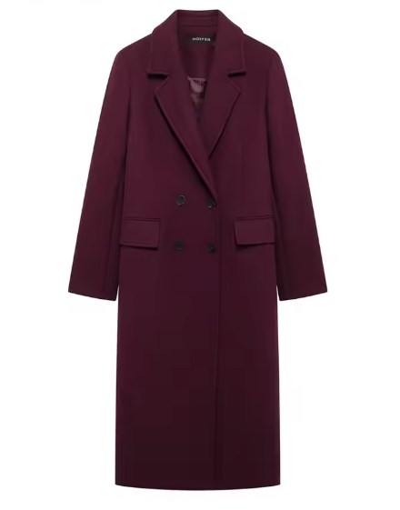 Women's Burgundy Long Coat