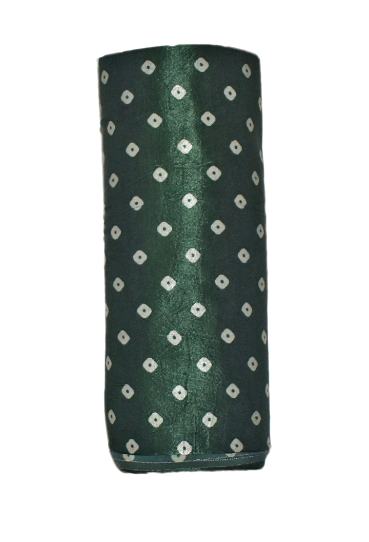Mashru Silk Bandhani Print (2.5 meter)  - Green