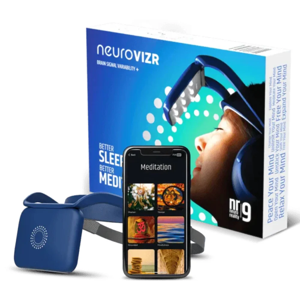 Neurovizr Brain Stimulator Package Book, VIZR and Month supply of Mushrooms