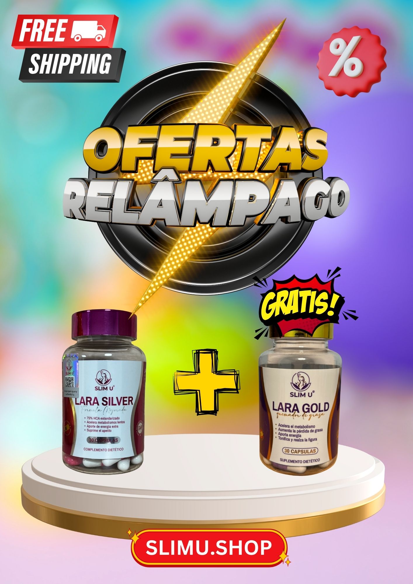 Pack 1 Lara Silver Pink + Lara Gold gratis