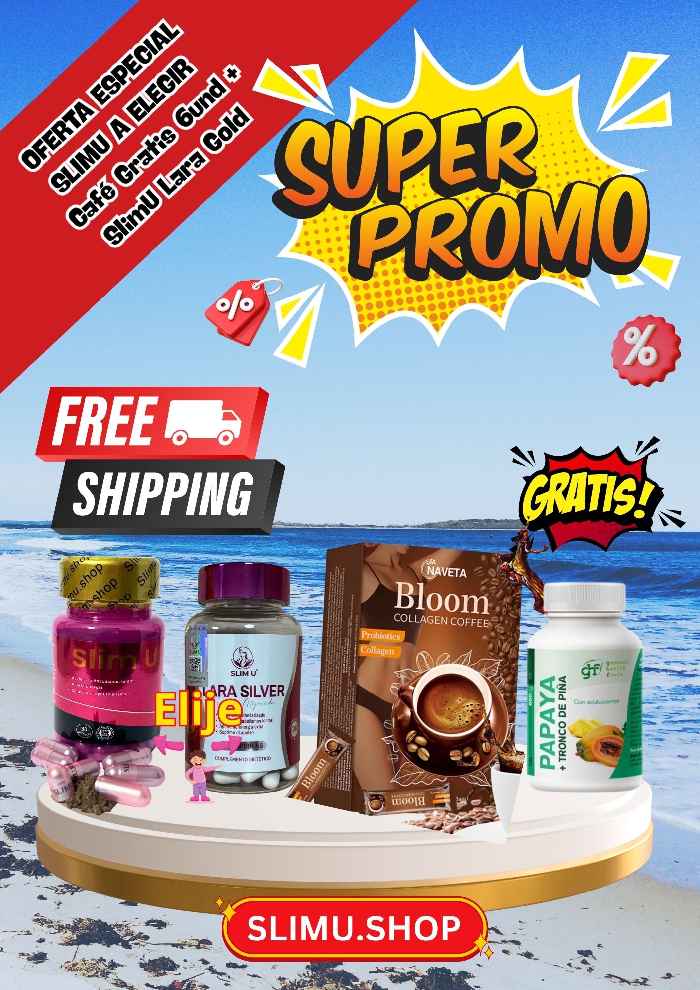 Pack Café Bloom. SlimU a elegir, regalo de cafés y envío gratis