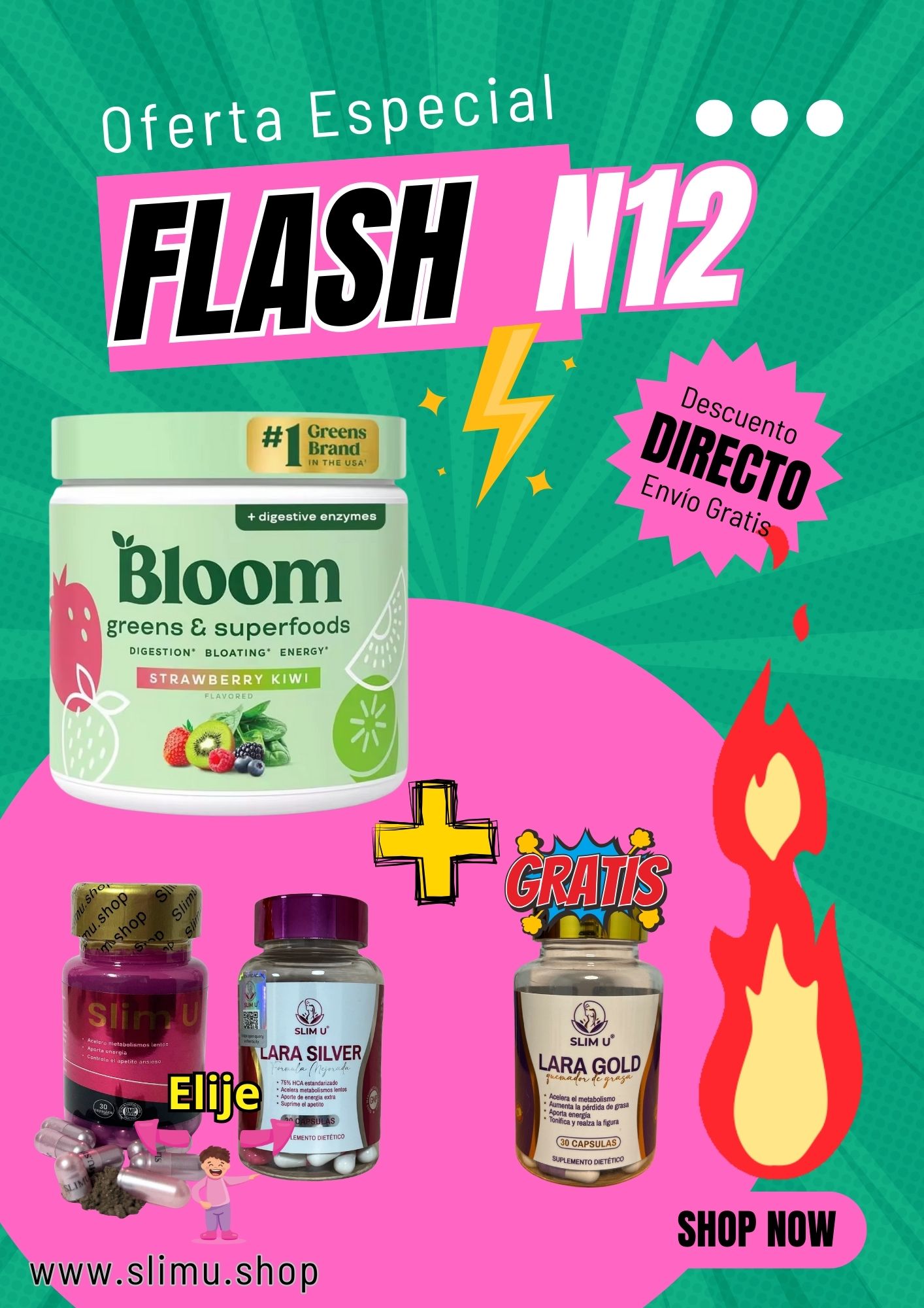 Pack 12 bienestar y bajada d peso con SlimU