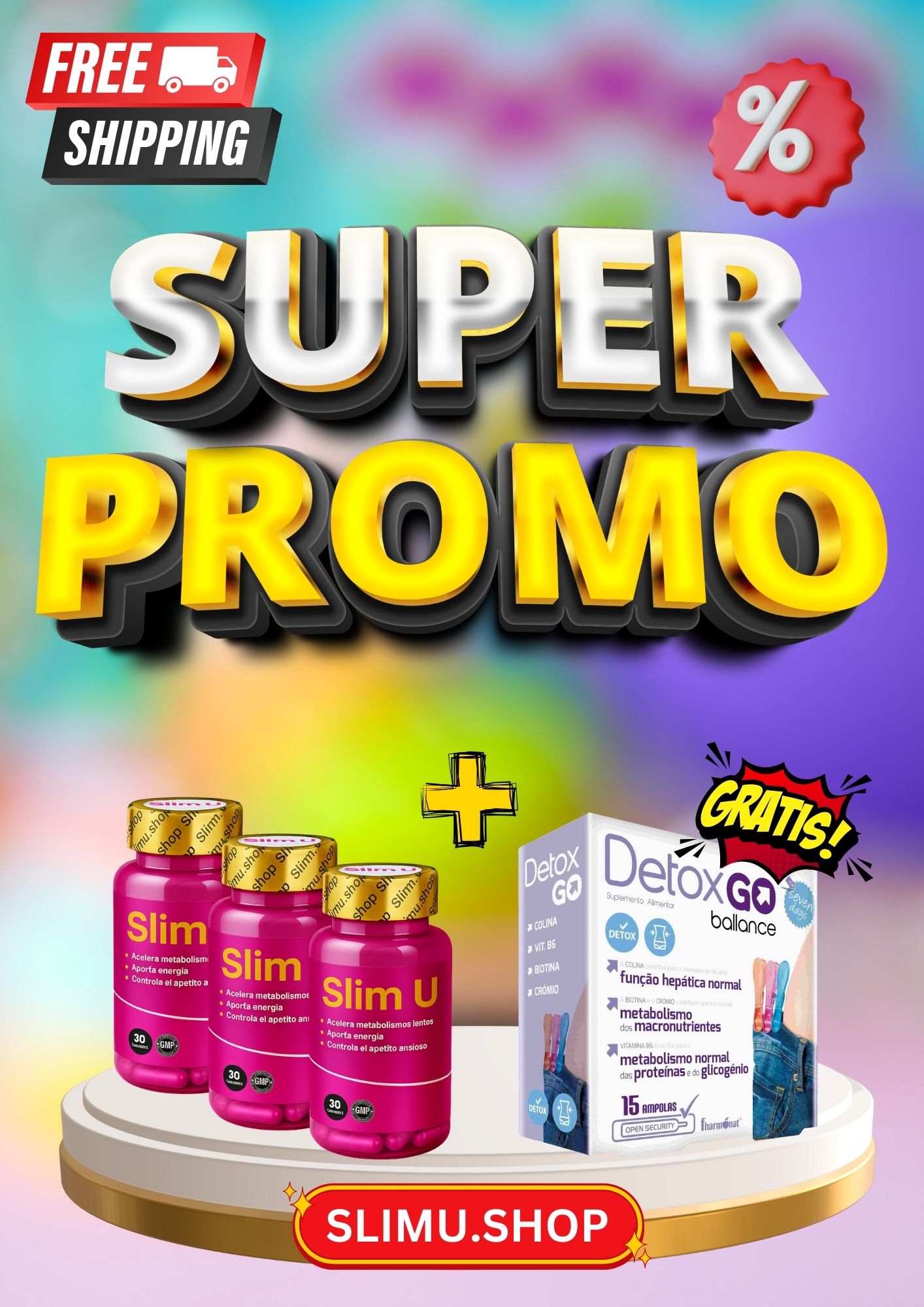 Pack trimestral Slim U + Detox gratis 