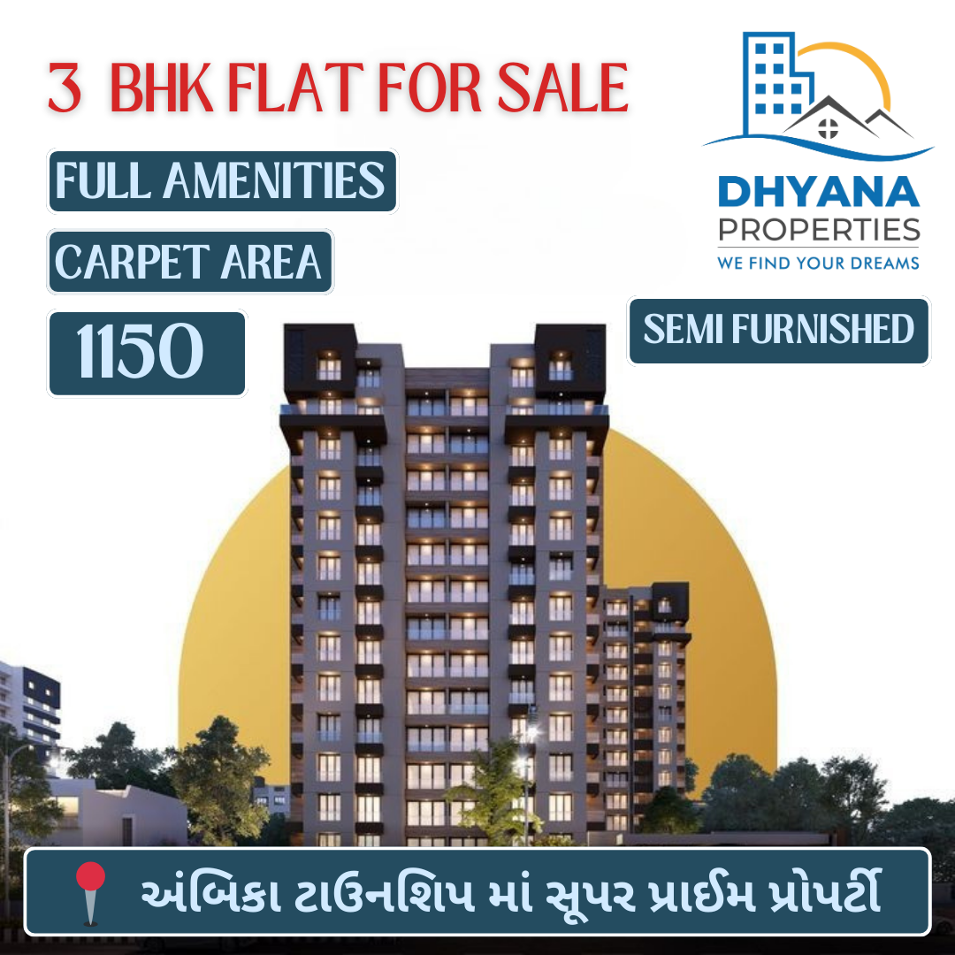 3 BHK FLAT @ PRIME LOCATION AMBIKA TOWNSHIP, RAJKOT