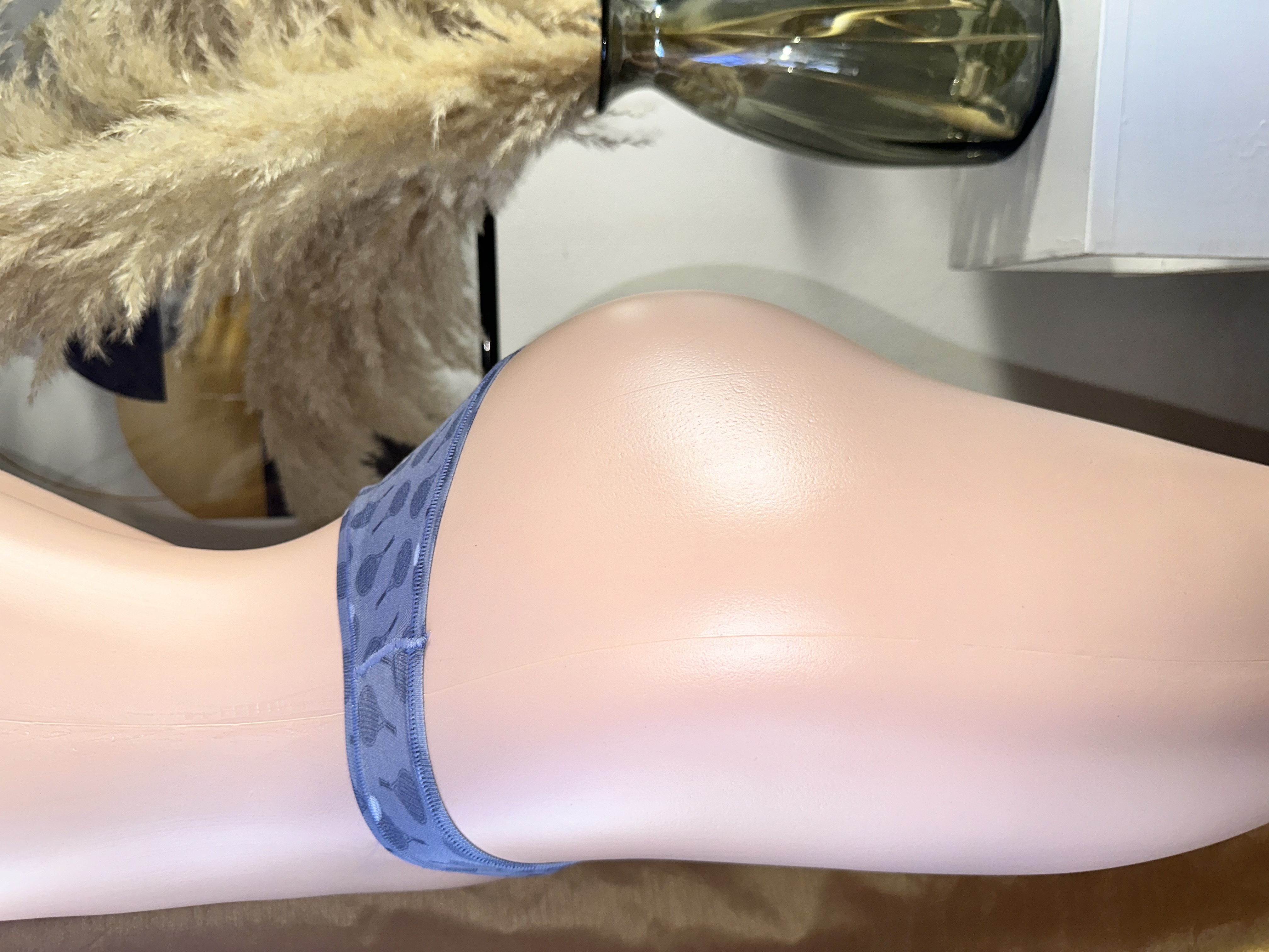 Blue Patterned Thong