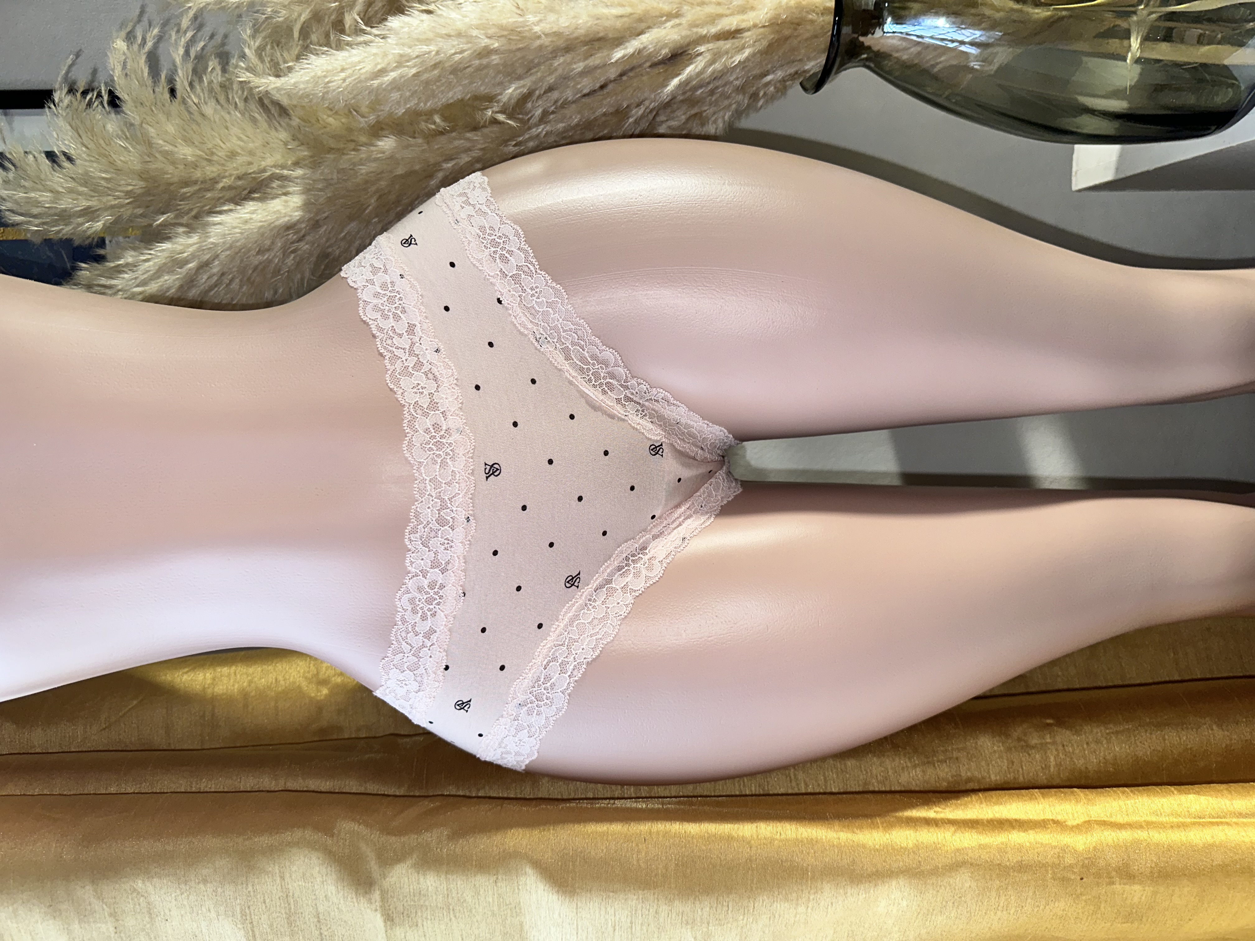 Lace Trimmed Polka Dot Panties