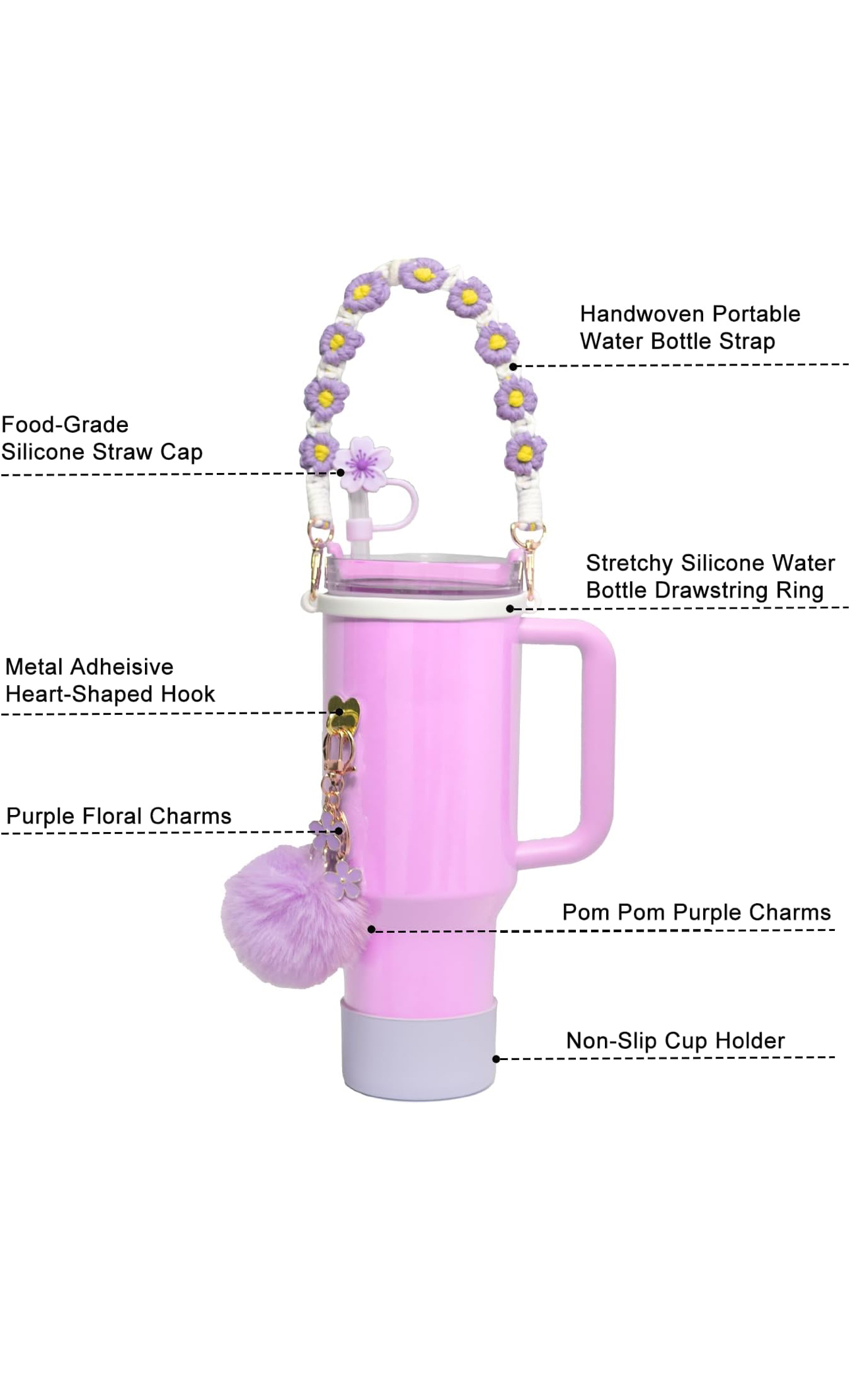 Purple Floral Accessory Set