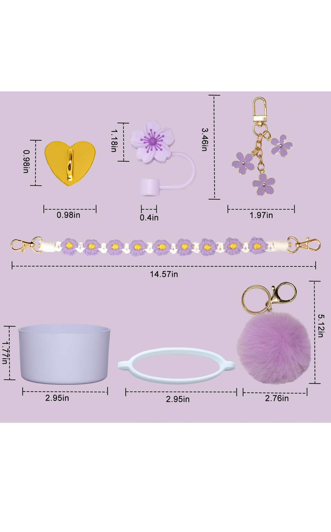 Purple Floral Accessory Set