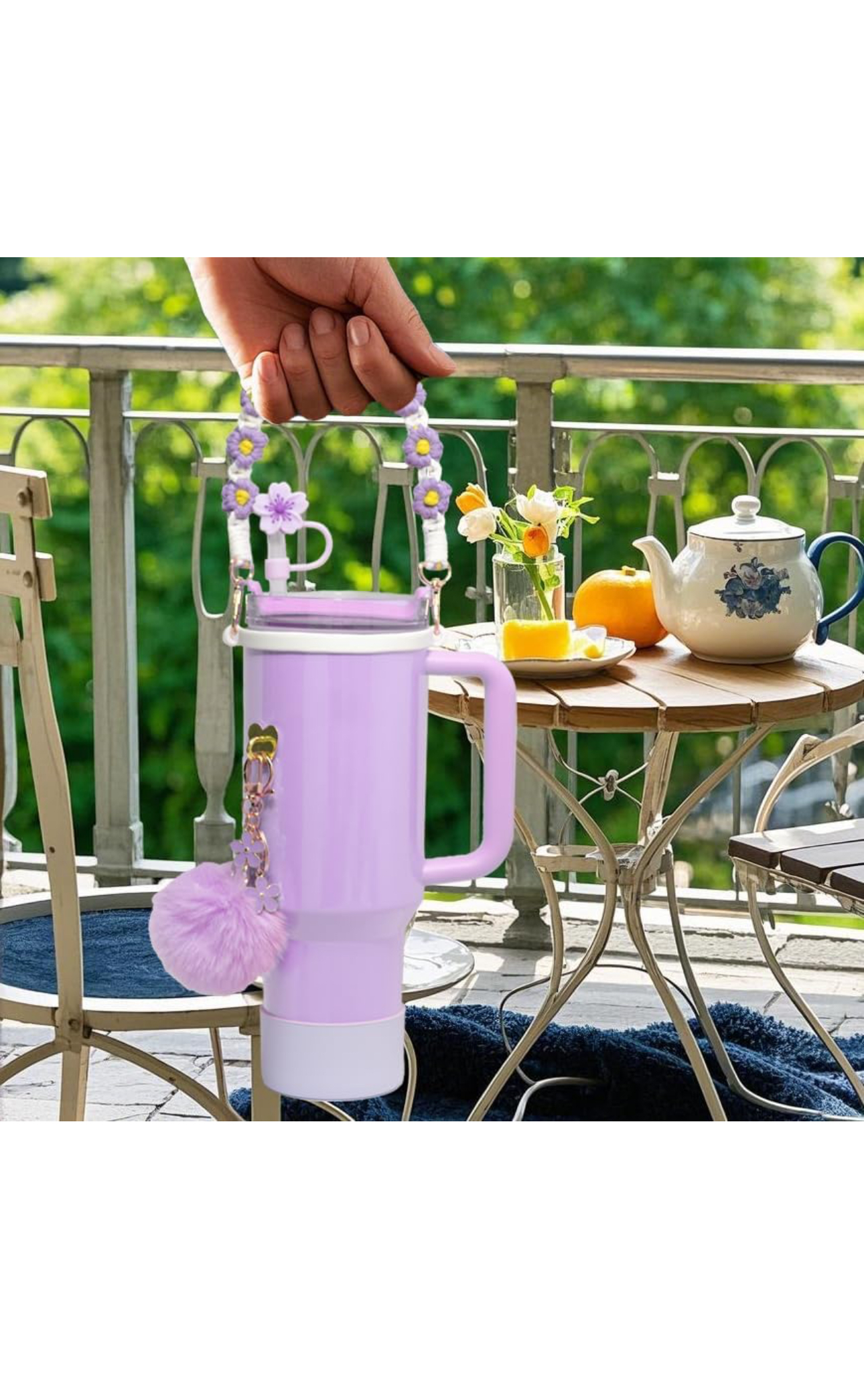 Purple Floral Accessory Set