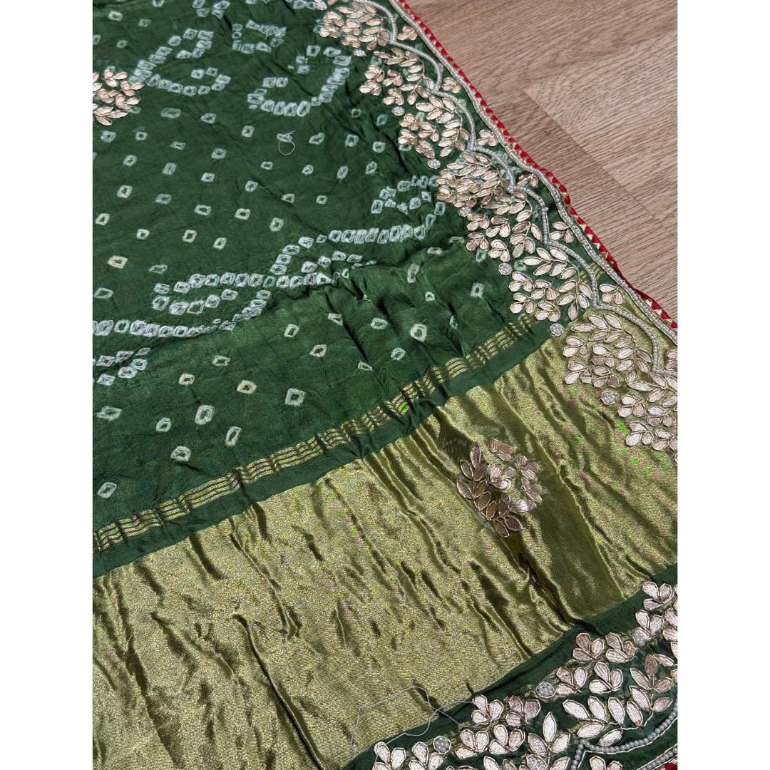 Pure Heavy Gaji Silk with Dabka, Gota and Zardozi work new