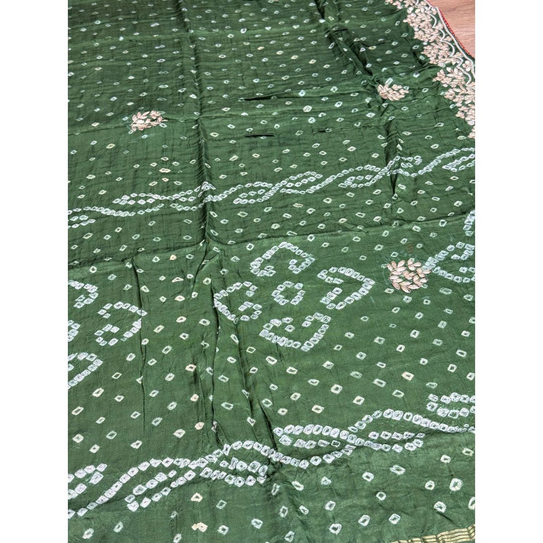 Pure Heavy Gaji Silk with Dabka, Gota and Zardozi work new