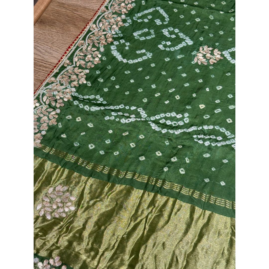 Pure Heavy Gaji Silk with Dabka, Gota and Zardozi work new