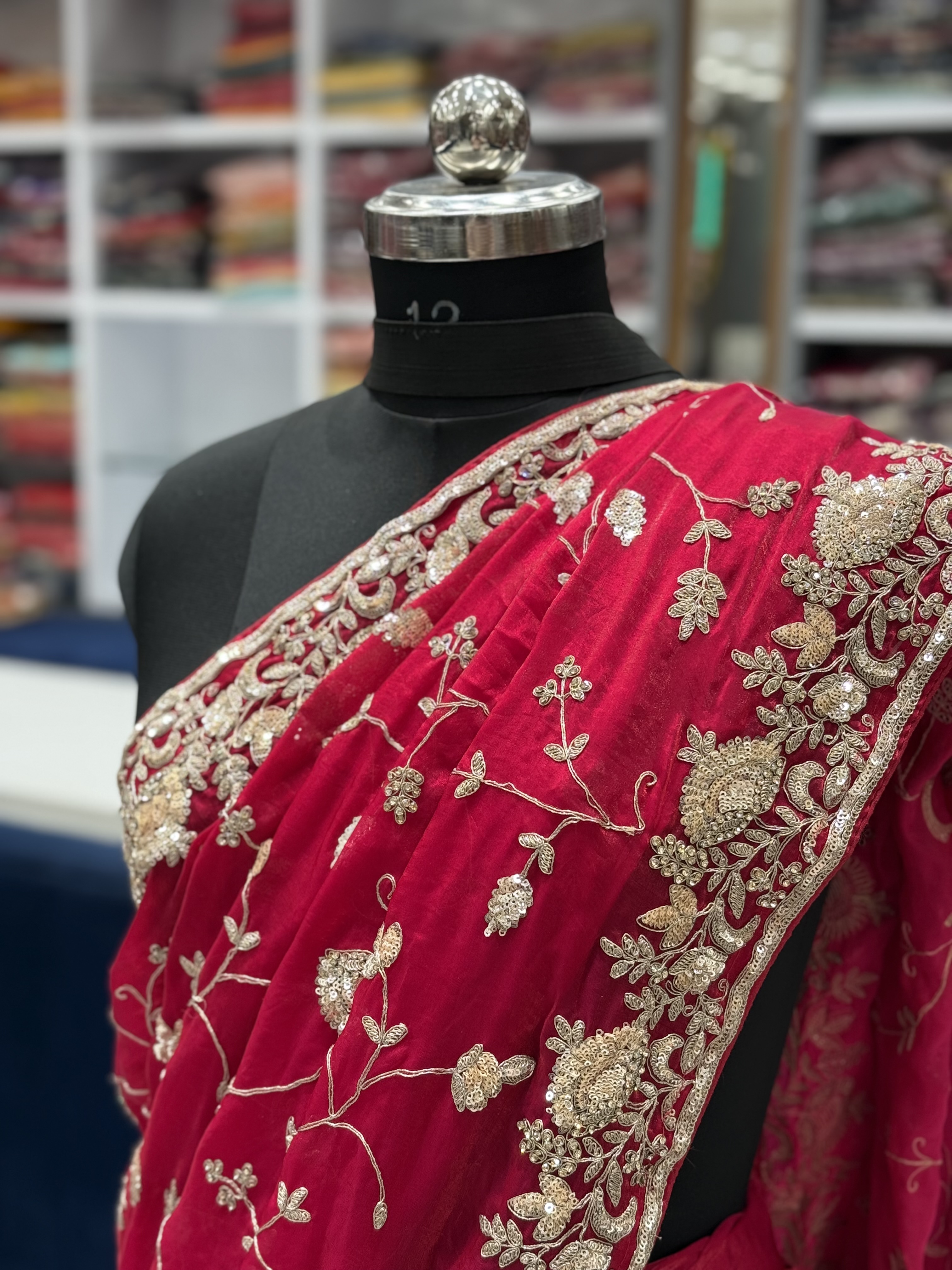 New Heavy Bridal Saree With A Rich Jal Work