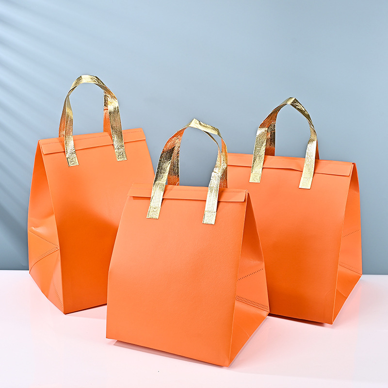 Túi Cách Nhiệt Takeaway Màu Cam – Đựng Bánh Kem Giữ Nhiệt Hoàn Hảo, Nhận In Logo Thương Hiệu