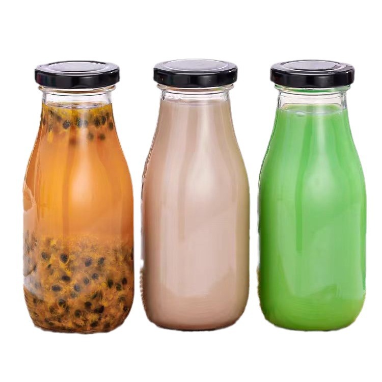  Set 15 Chai thủy tinh nắp sắt chai trà sữa chai sữa cà phê trà chai nước trái cây  300ml 