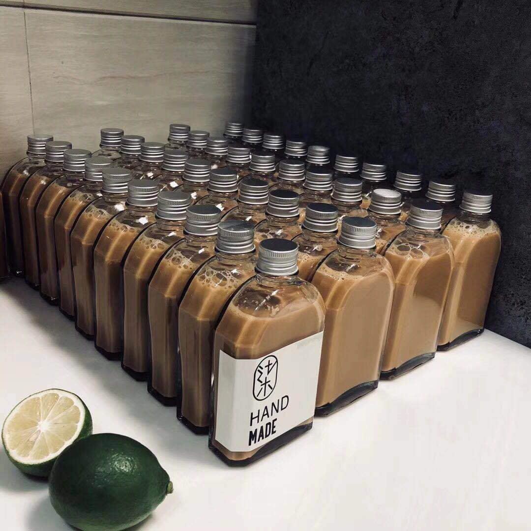 SET 20 Chai đựng đồ uống cà phê pha lạnh chai thủy tinh phẳng vai xiên