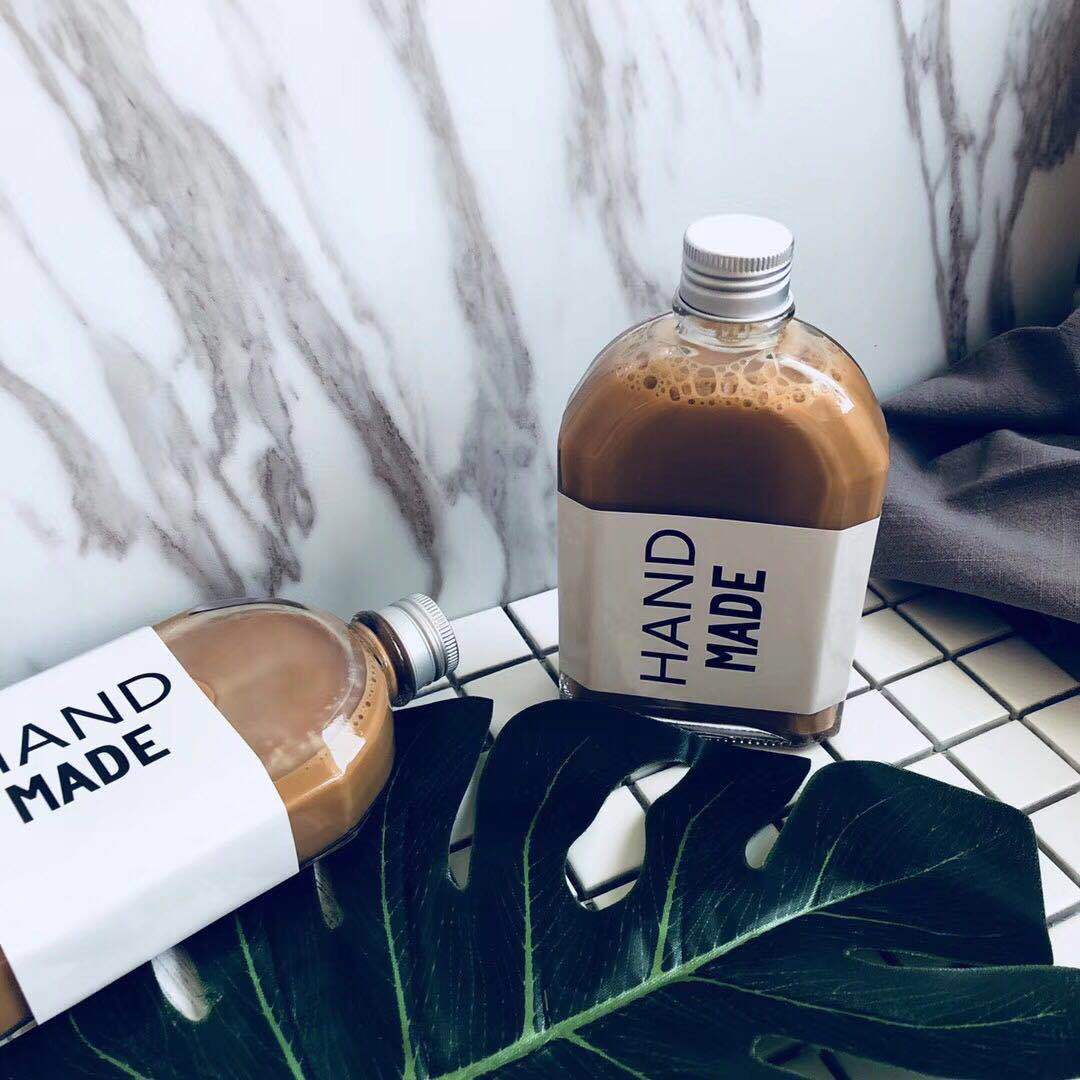 SET 20 Chai đựng đồ uống cà phê pha lạnh chai thủy tinh phẳng vai xiên