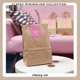 SET 50 TÚI GIẤY KRAFT DÀY DẶN LÀM QUÀ TẶNG MÀU PASTEL, NHIỀU SIZE