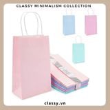 SET 50 TÚI GIẤY KRAFT DÀY DẶN LÀM QUÀ TẶNG MÀU PASTEL, NHIỀU SIZE