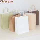 SET 50 TÚI GIẤY KRAFT DÀY DẶN LÀM QUÀ TẶNG MÀU PASTEL, NHIỀU SIZE