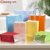 SET 50 TÚI GIẤY KRAFT DÀY DẶN LÀM QUÀ TẶNG MÀU PASTEL, NHIỀU SIZE