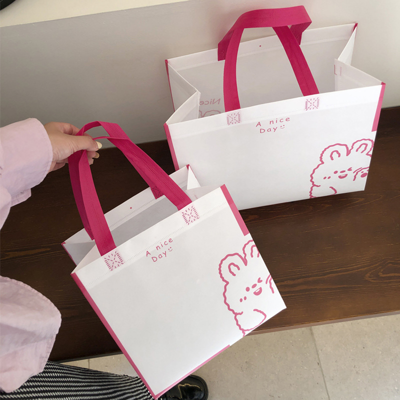 Combo 50 Túi Tote Vải Không Dệt Tráng Phủ Lucky Rabbit – Dễ Thương & Tiện Dụng 