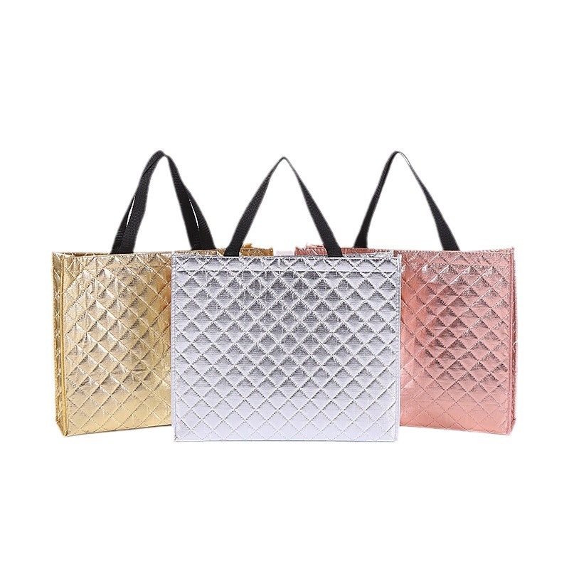 Combo 50 Túi mua sắm bằng vải không dệt cách nhiệt bằng vải cotton , túi vải không dệt tùy chỉnh, túi bảo vệ môi trường ba chiều