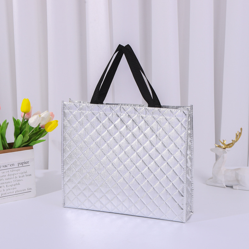 Combo 50 Túi mua sắm bằng vải không dệt cách nhiệt bằng vải cotton , túi vải không dệt tùy chỉnh, túi bảo vệ môi trường ba chiều