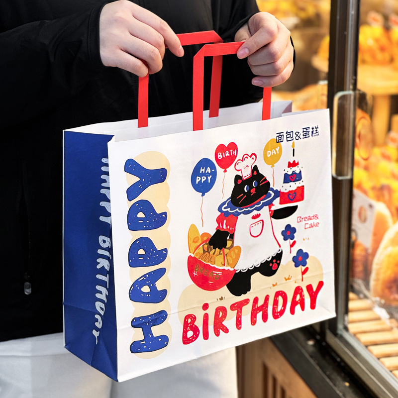 Combo 100 Túi xách hoạt hình siêu dễ thương, bánh mì nướng, bao bì bánh mì, bao bì tráng miệng, túi giấy kraft, bán buôn, in logo