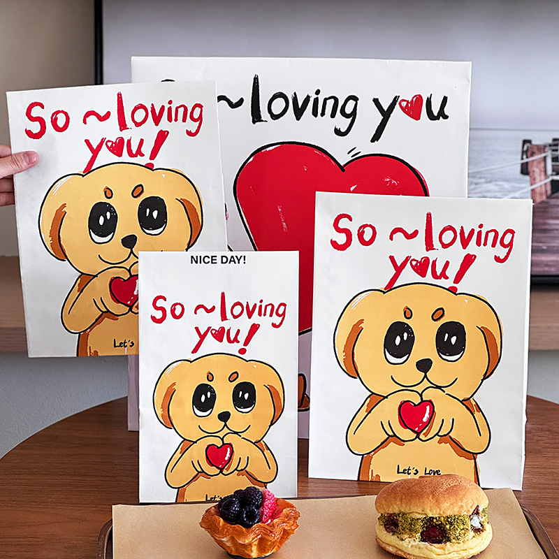Combo 100 Túi xách đựng đồ tráng miệng, túi đựng bánh mì nướng chống dầu, túi giấy kraft đựng đồ ăn mang đi cỡ lớn, tùy chỉnh
