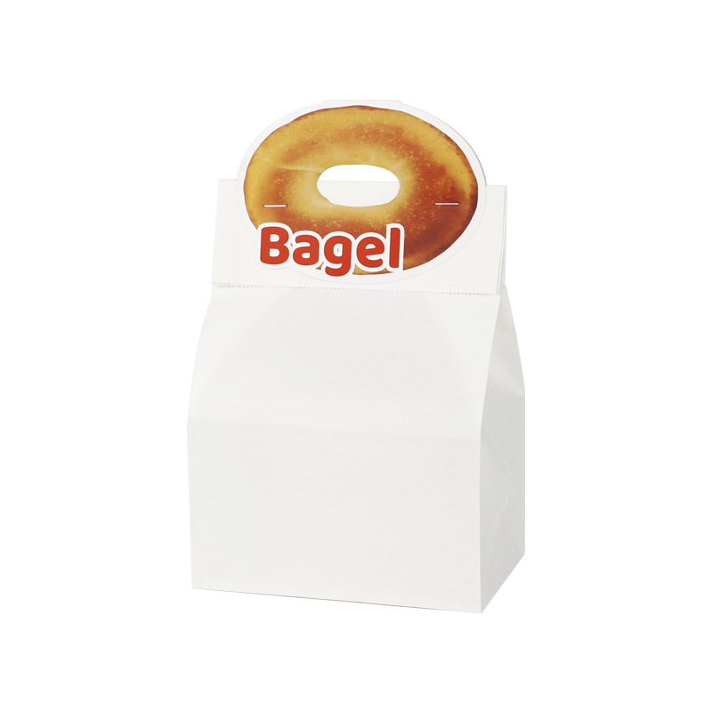 Túi giấy kraft đựng bánh mì bagel croissant cấp thực phẩm túi đóng gói nước kiềm túi đựng bánh mì thẻ nướng nhãn 