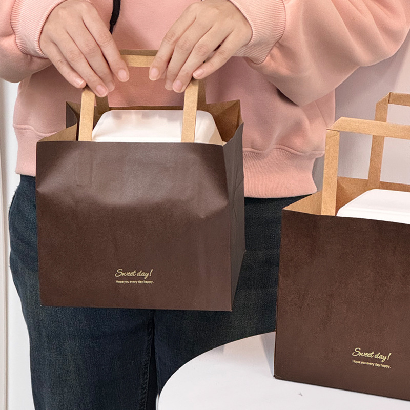 Combo 100 Túi đựng đồ tráng miệng túi đựng bánh mì cửa hàng bánh mang đi bao bì nướng thương mại túi giấy kraft có thể tùy chỉnh