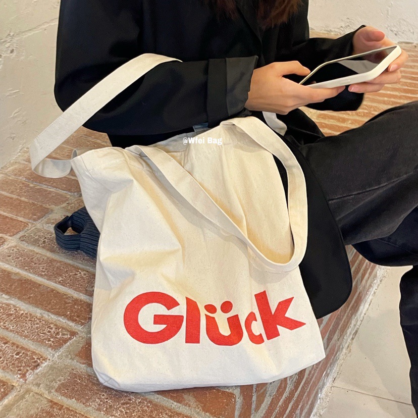Combo 10 Túi vải canvas đeo vai phong cách Bắc Âu Retro ins túi tote Glück 