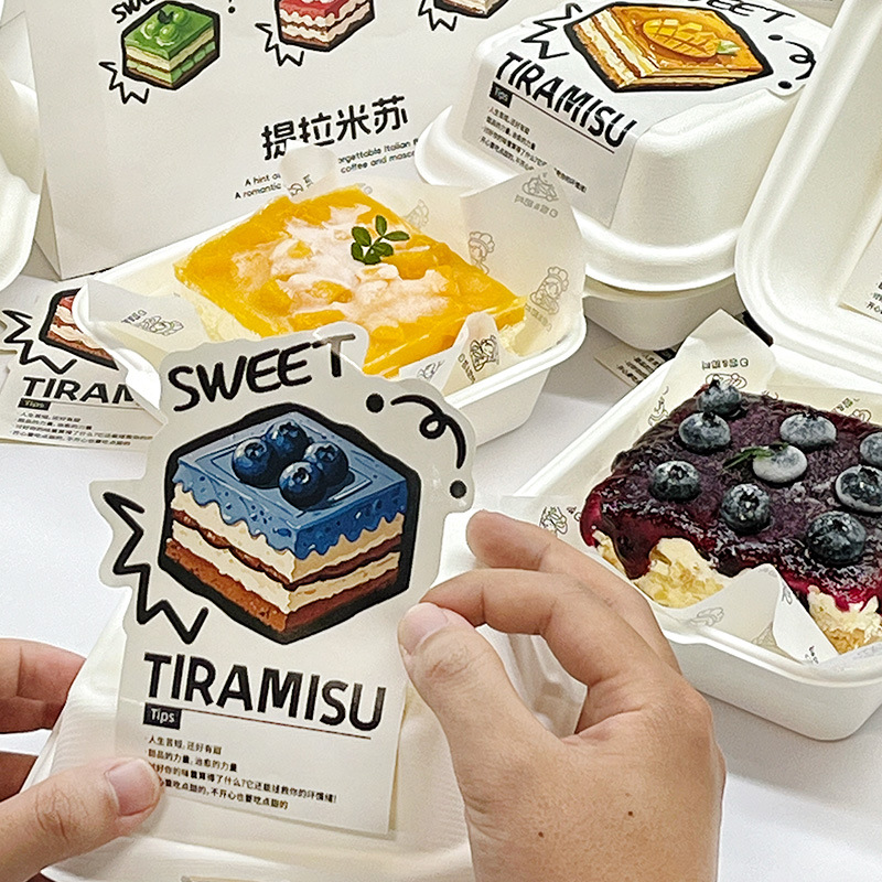 Bánh tráng miệng Tiramisu hộp cơm trưa dùng một lần hộp nhỏ hộp giấy hamburger bánh sandwich nướng