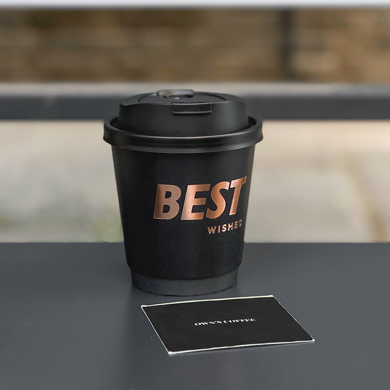 ☕ Cốc Cà Phê Dùng Một Lần – Sang Trọng & Tiện Lợi Cho Bao Bì Mang Đi 🖤✨
