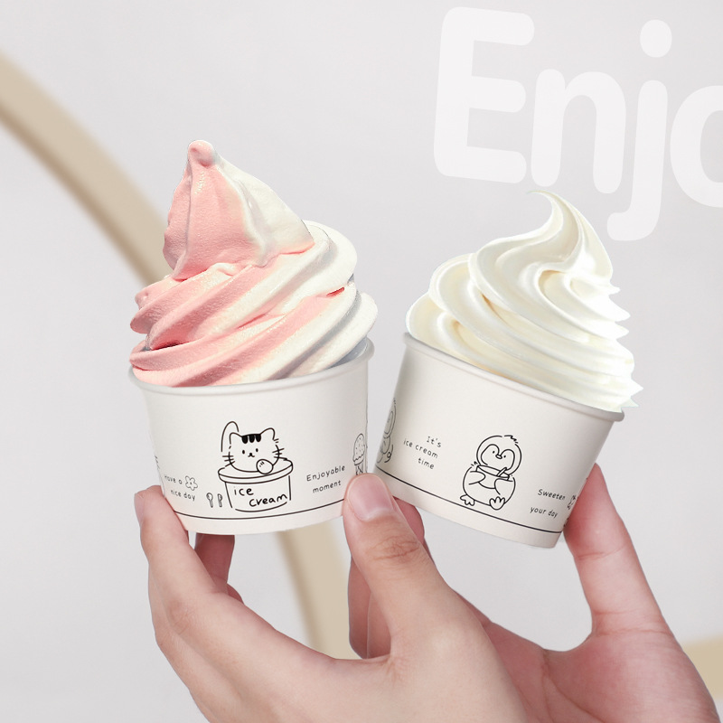 Cốc Kem/Bát Giấy Dùng Một Lần – Thiết Kế Dễ Thương, HOT Trend Mạng Xã Hội, Dành Cho Kem, Sữa Chua & Đồ Tráng Miệng