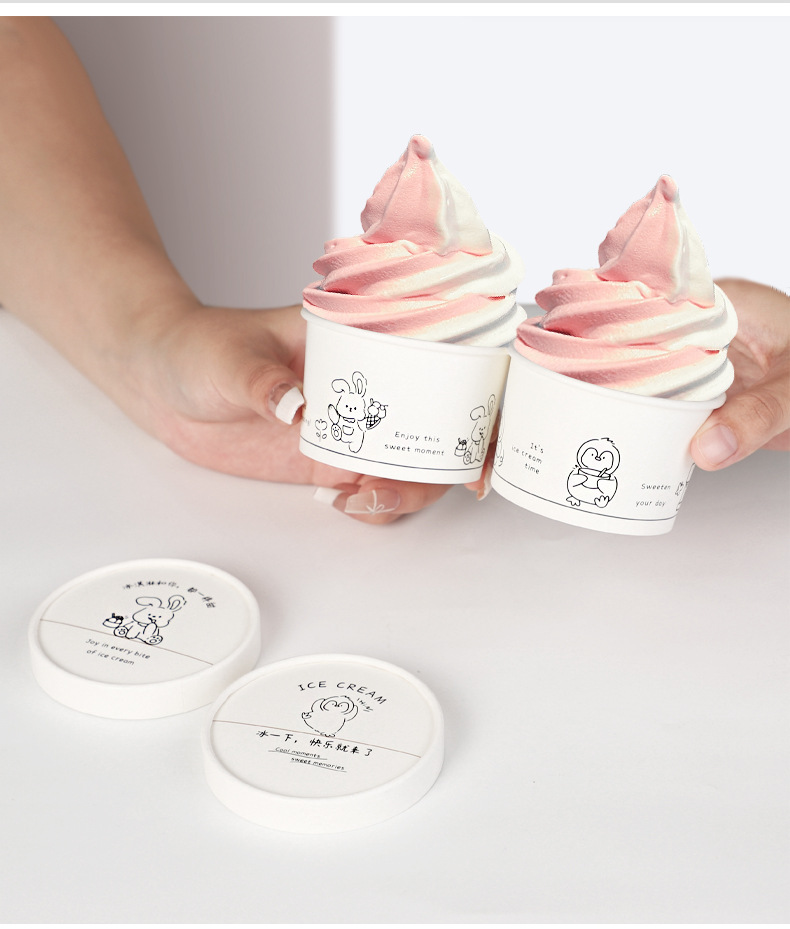 Cốc Kem/Bát Giấy Dùng Một Lần – Thiết Kế Dễ Thương, HOT Trend Mạng Xã Hội, Dành Cho Kem, Sữa Chua & Đồ Tráng Miệng