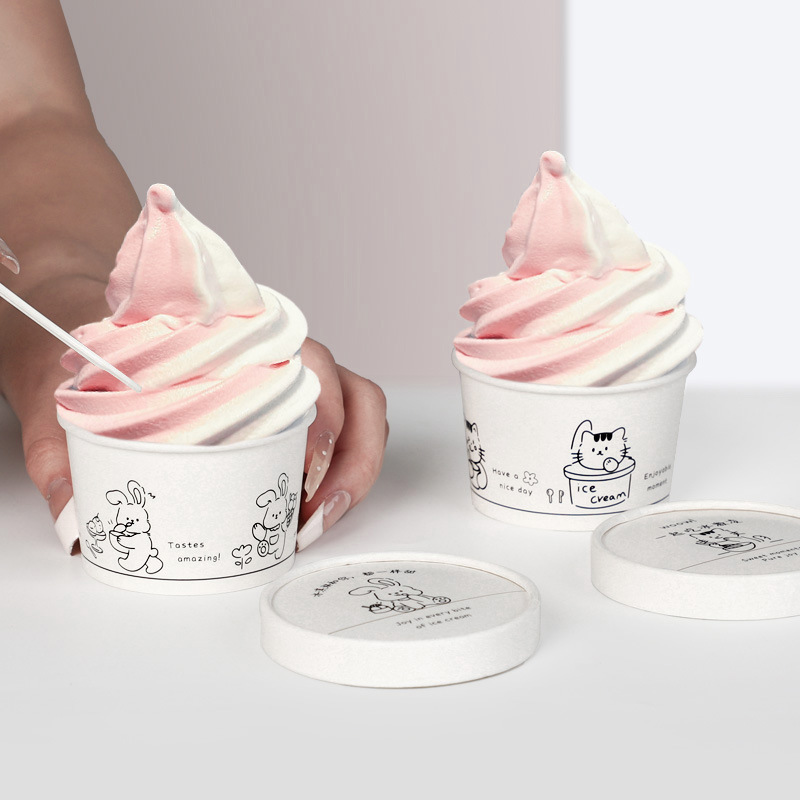 Cốc Kem/Bát Giấy Dùng Một Lần – Thiết Kế Dễ Thương, HOT Trend Mạng Xã Hội, Dành Cho Kem, Sữa Chua & Đồ Tráng Miệng