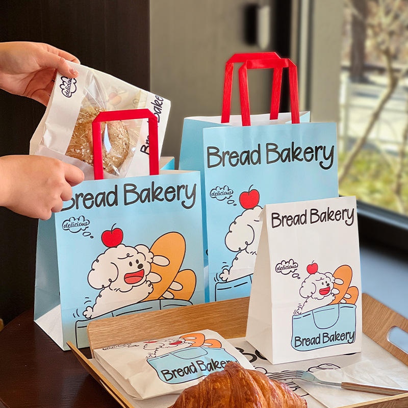 Combo 10 Trọn Bộ Bao Bì Bánh Mì Hình Chó Con – Túi Xách Kraft Đáng Yêu Cho Bánh Nướng, Tráng Miệng & Takeaway